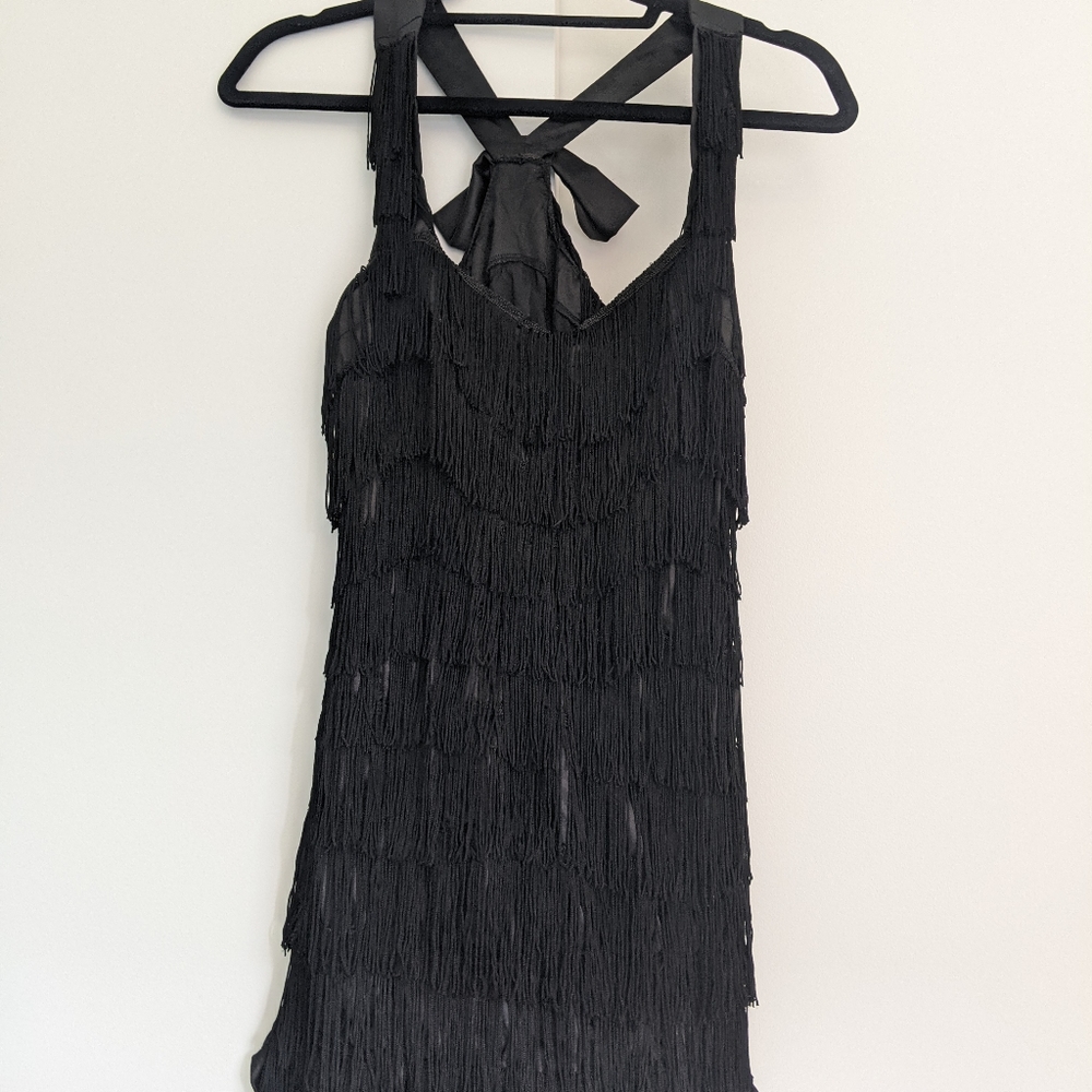 Gatsby Fringe Dress Halloween Costume Black